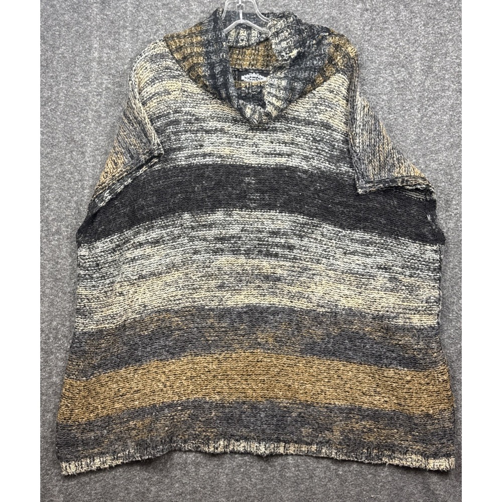 Oliver O Sleeveless Turtleneck Sweater Vest Striped Knit Women's Plus Size 1X